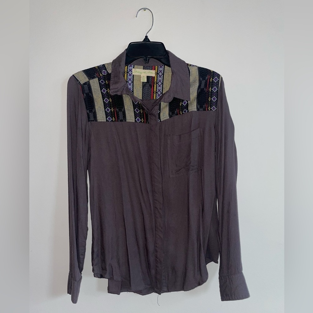 Staring at Stars Embroidered Button-Down